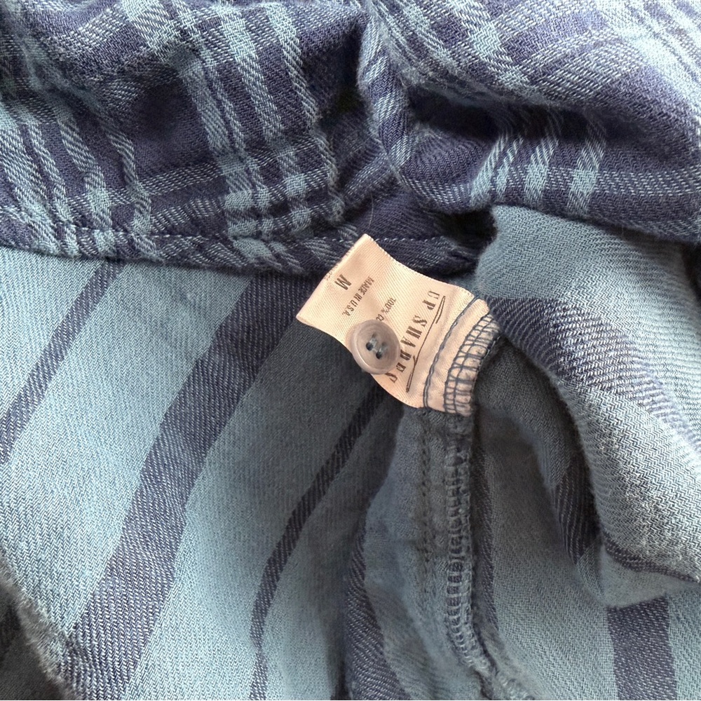 CP‎ Shades Women's Plaid Collared Button-Up Dress Shirt Blue Medium - Picture 9 of 10